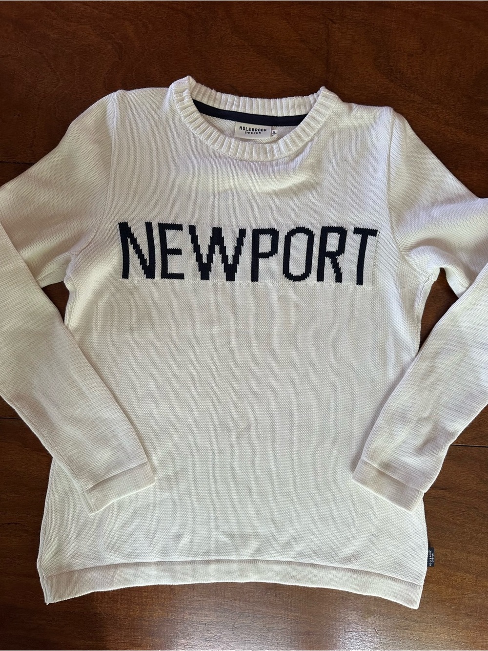 Holebrook Sweden Newport Organic Cotton Knit Sweater Small White